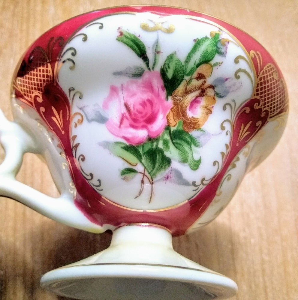 Hand Painted Floral, Lefton China Tea Cup Set